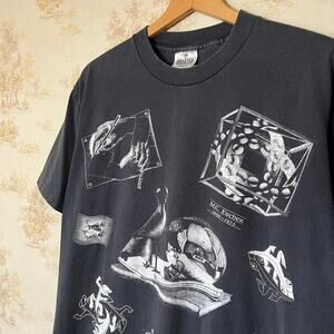 Faded 90s M.C. Escher AOP Art T-Shirt Size L